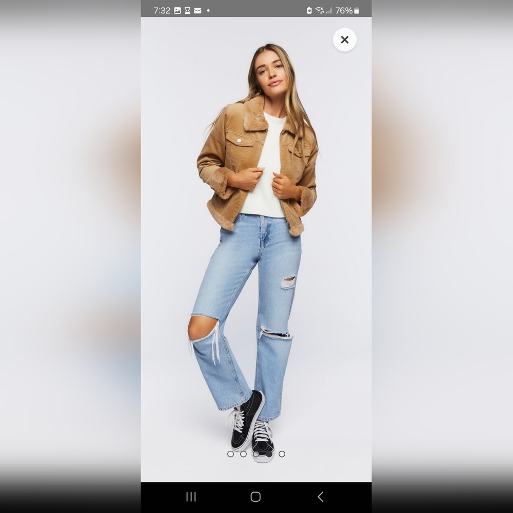 Faux fur-trim trucker jacket